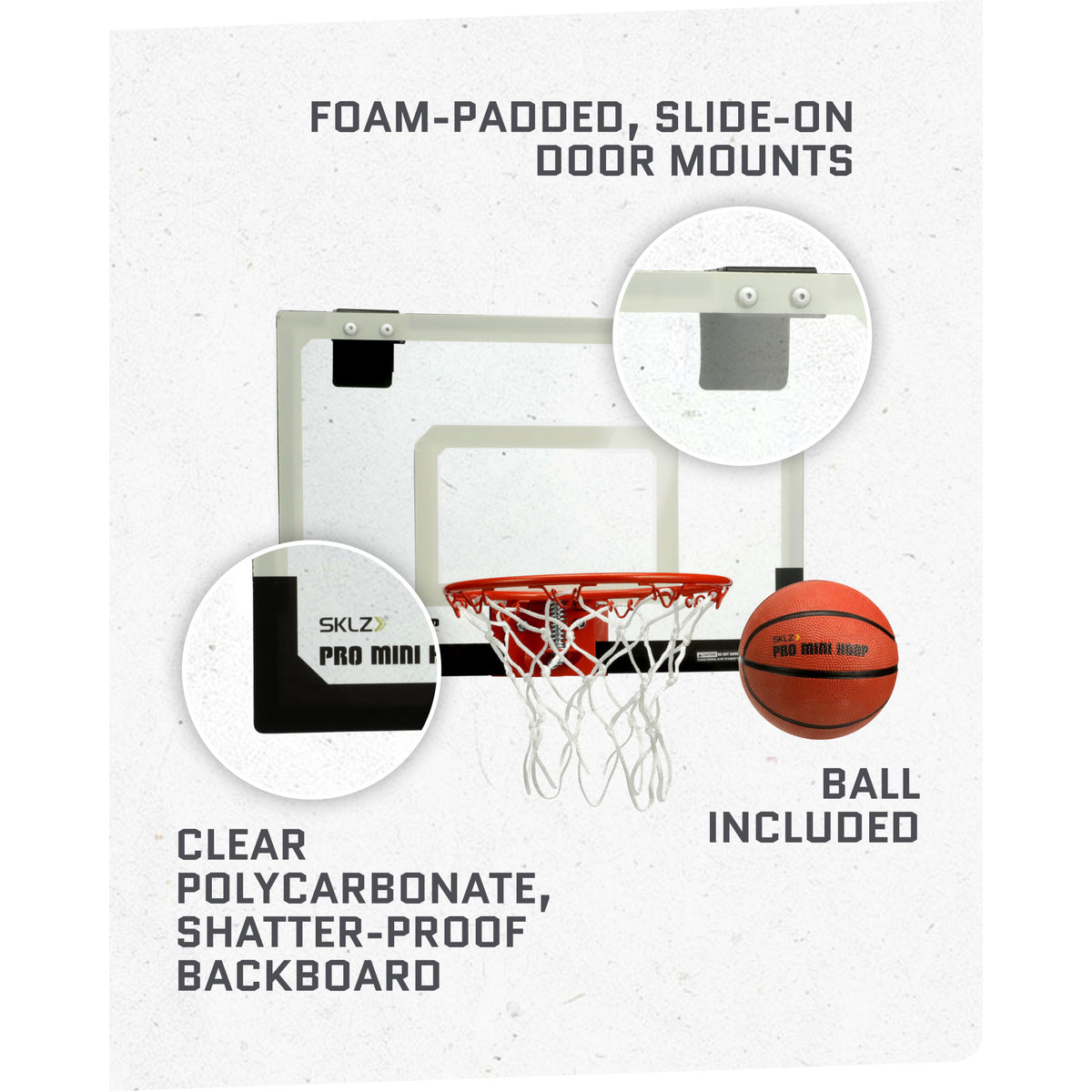 SKLZ Pro Mini Basketball Hoop with Ball, Original, Standard - 18 x 12 ...