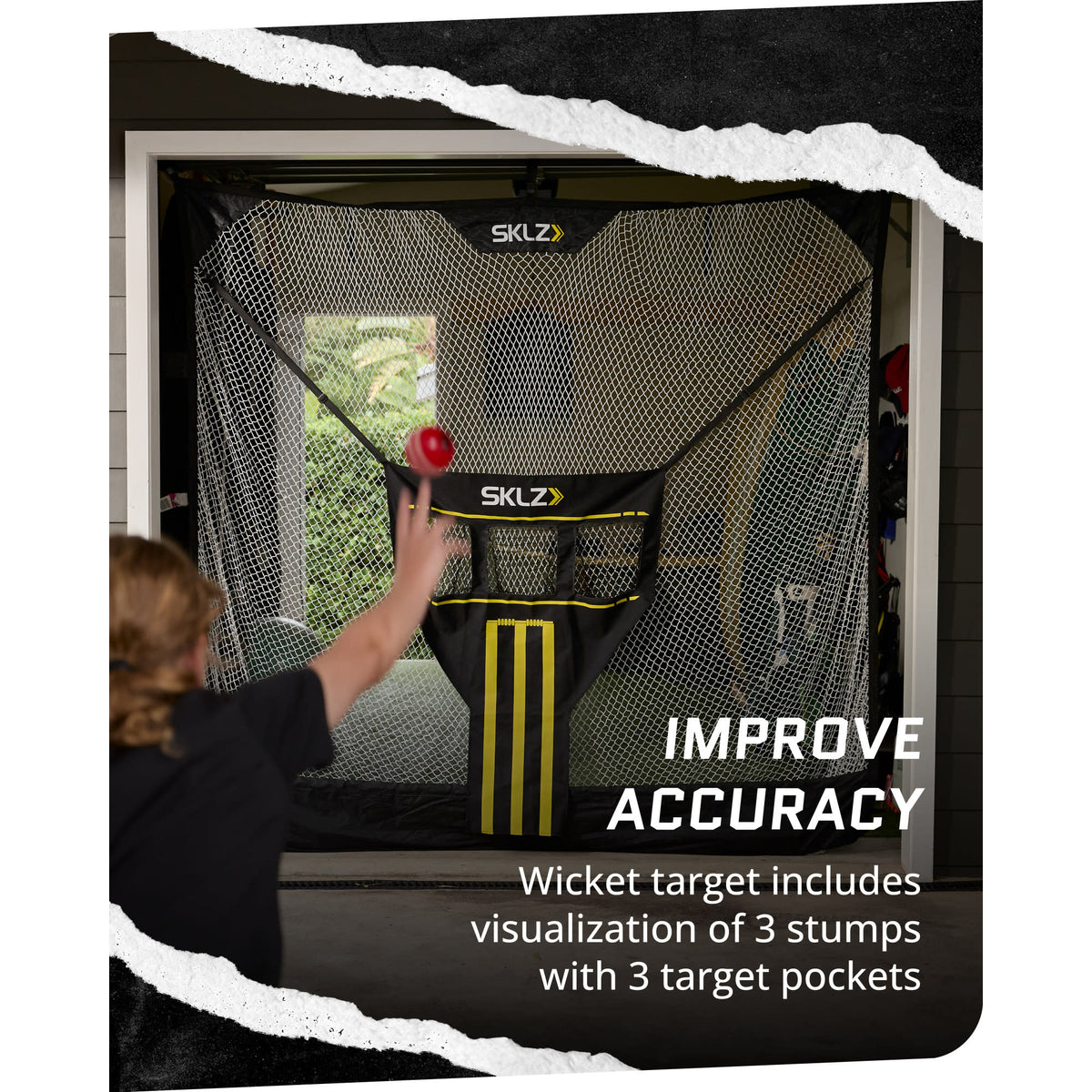 SKLZ Cricket Suspended Stumps Net - Portable Cricket Practice Net for ...